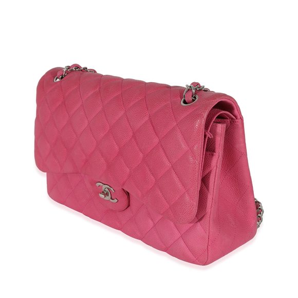 Chanel Pink Matte Caviar Jumbo Classic Double Flap Bag - Picture 2 of 8